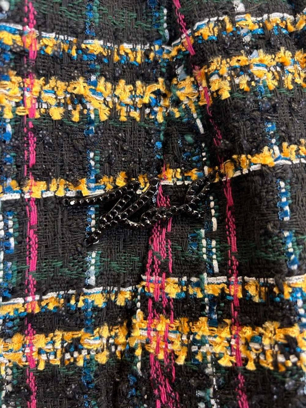 Karl Lagerfeld Multicolor Tweed Cropped Blazer Size 4 Luxury Designer Career - Picture 8 of 15